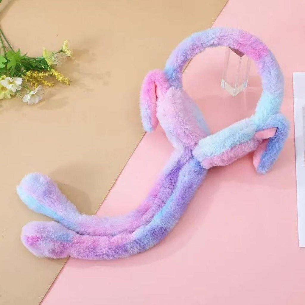 OREJERAS DE PELUCHE CON DISEÑO DE CONEJO, DIADEMA DE PELUCHE