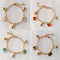 Pulsera Diseño de Mariposa, Pulsera con colgante, Blanco, Rojo, Celeste, Negro