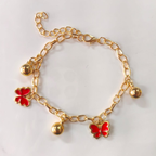 Pulsera Diseño de Mariposa, Pulsera con colgante, Blanco, Rojo, Celeste, Negro