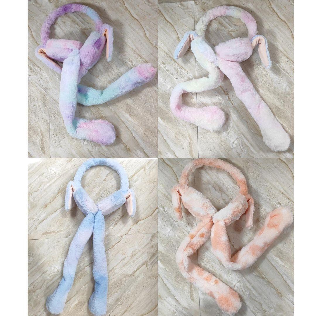 OREJERAS DE PELUCHE CON DISEÑO DE CONEJO, DIADEMA DE PELUCHE