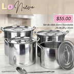 Set de ollas de acero inoxidable
