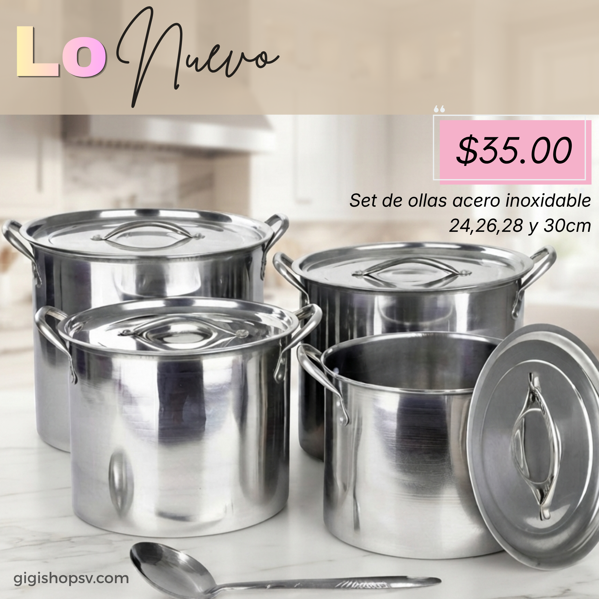 Set de ollas de acero inoxidable