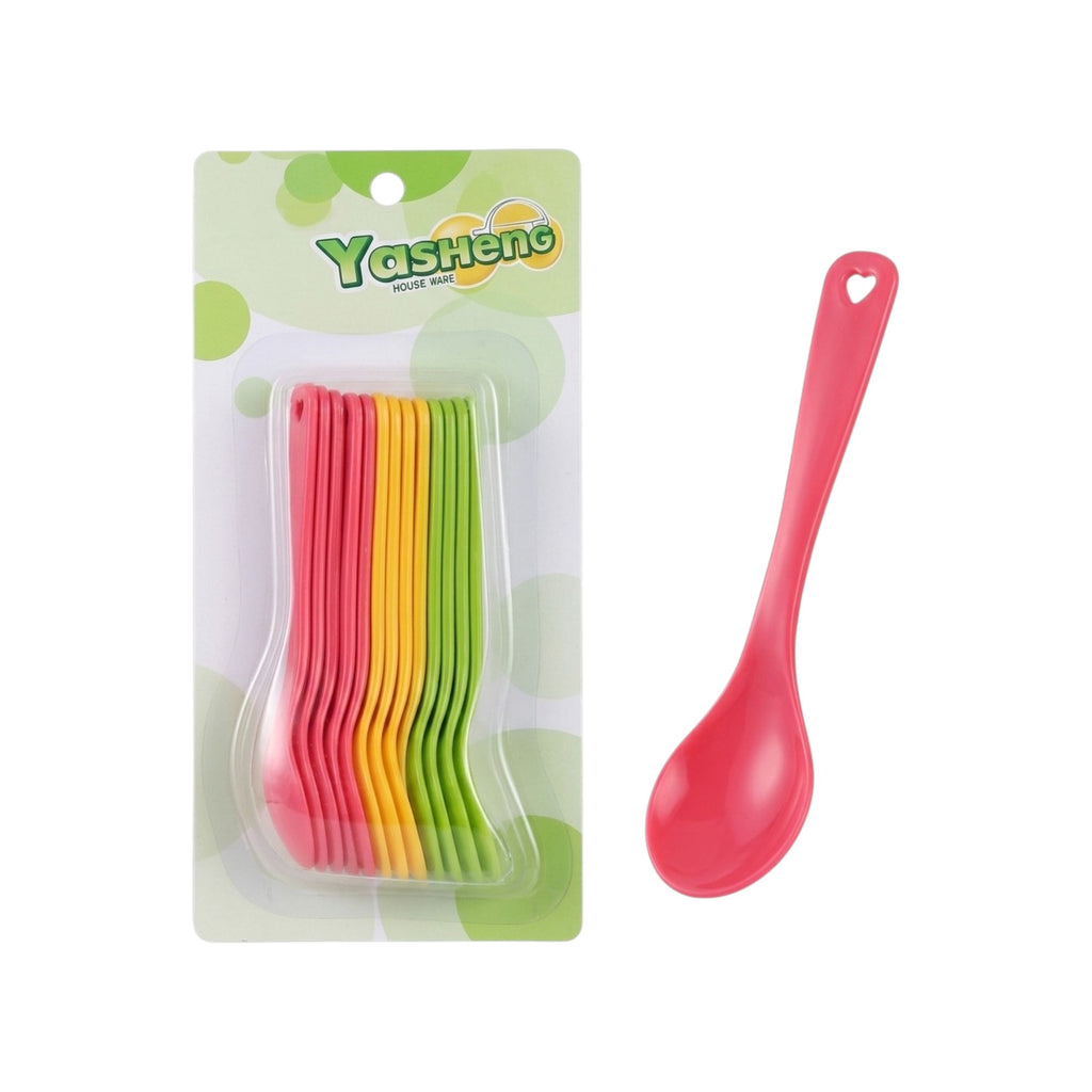 Set de cucharas / 12 piezas, plásticas 12cm