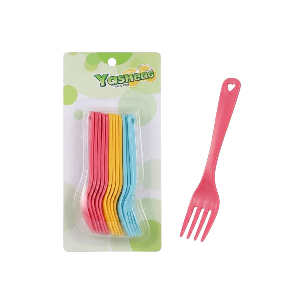 Set de tenedores / 12 piezas, plásticas 12cm