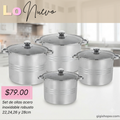 Set de ollas acero inoxidable robusto