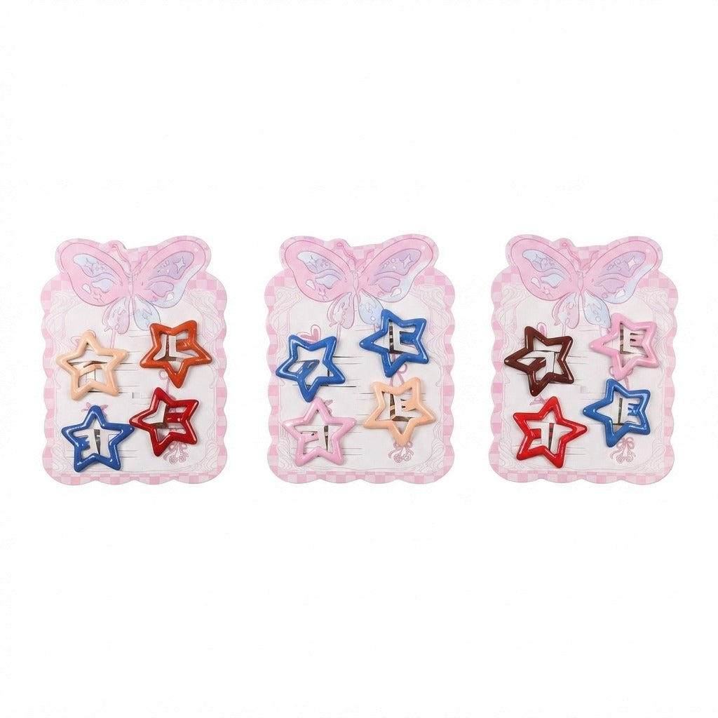 Set de pinzas, estrellas caladas en colores