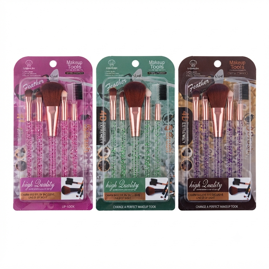 Set de 5 brochas, makeup con cristales