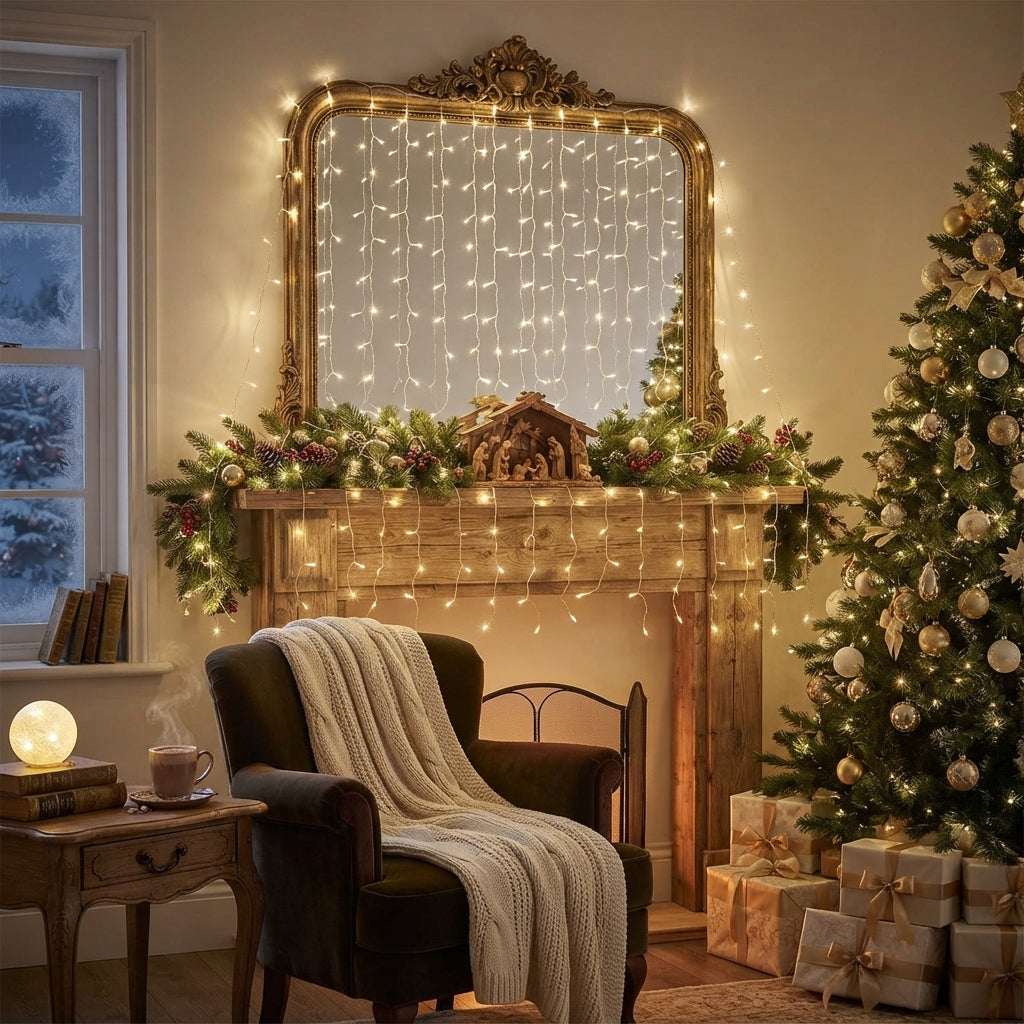 Cortina de luces LED luz blanca - 3x2 metros