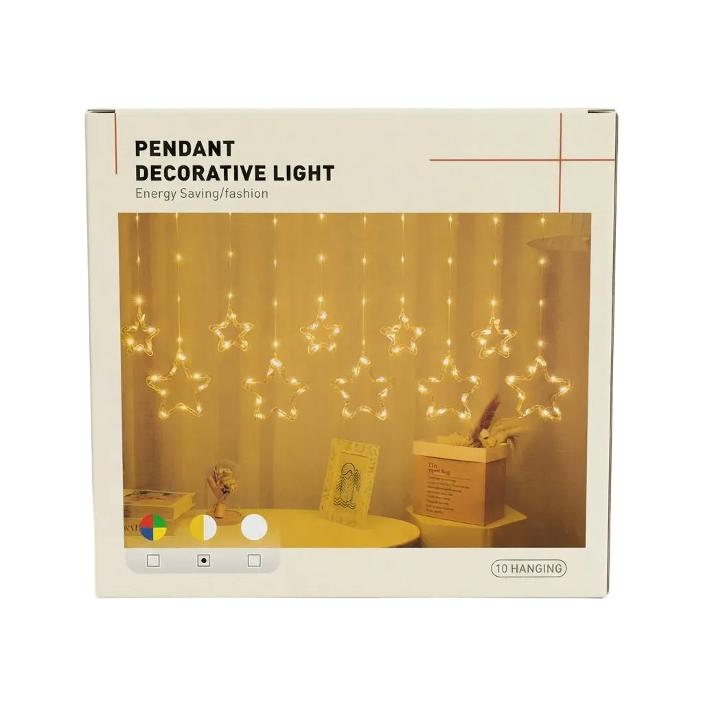 Cortina LED de estrellas colgantes 3x3m