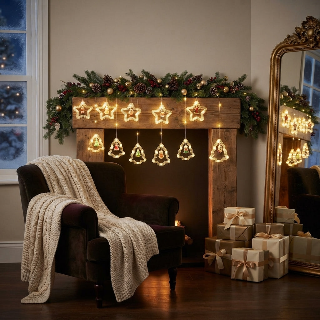 Cortina de luces navideñas tipo Guirnalda, 3m