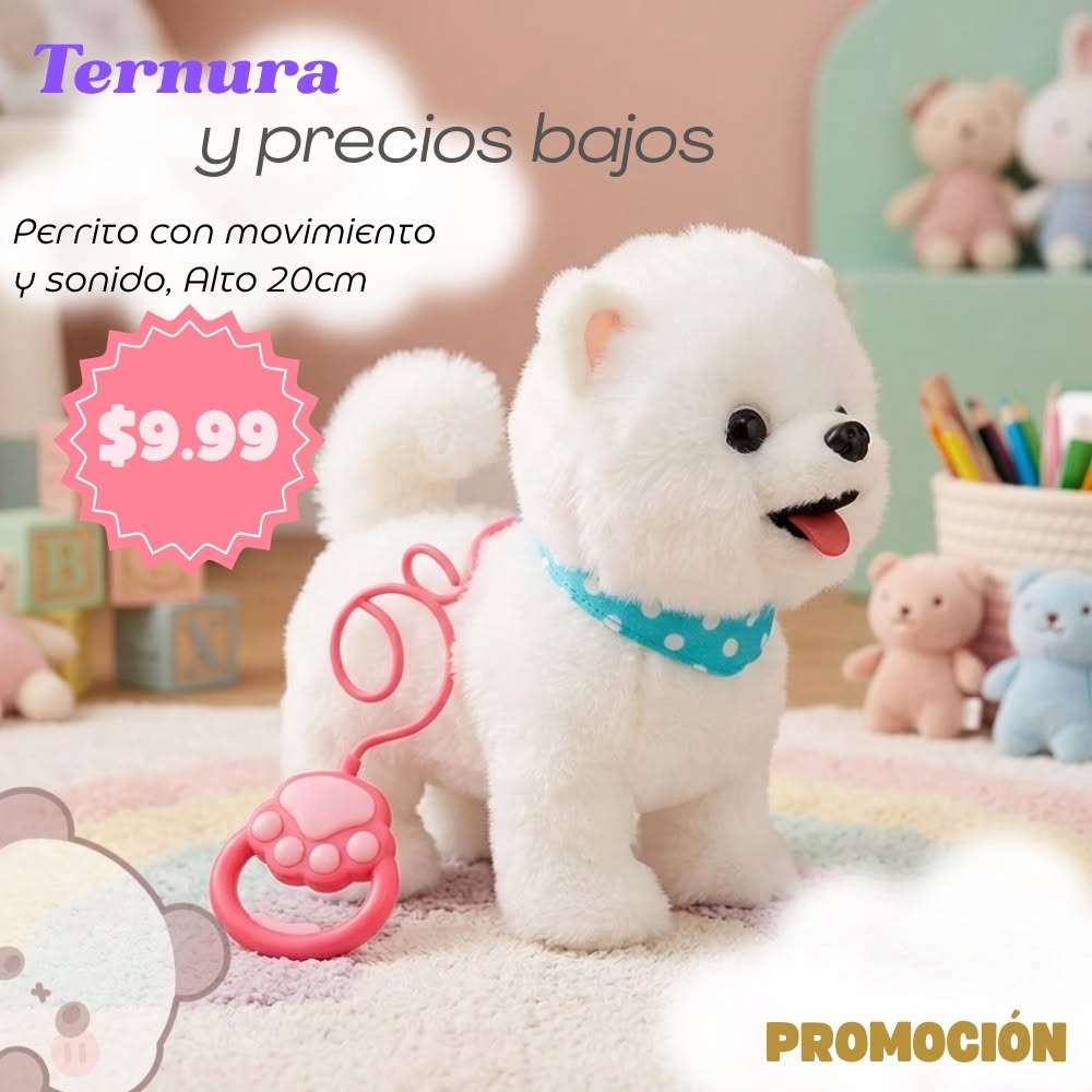 Peluche perrito de paseo