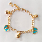 Pulsera Diseño de Mariposa, Pulsera con colgante, Blanco, Rojo, Celeste, Negro