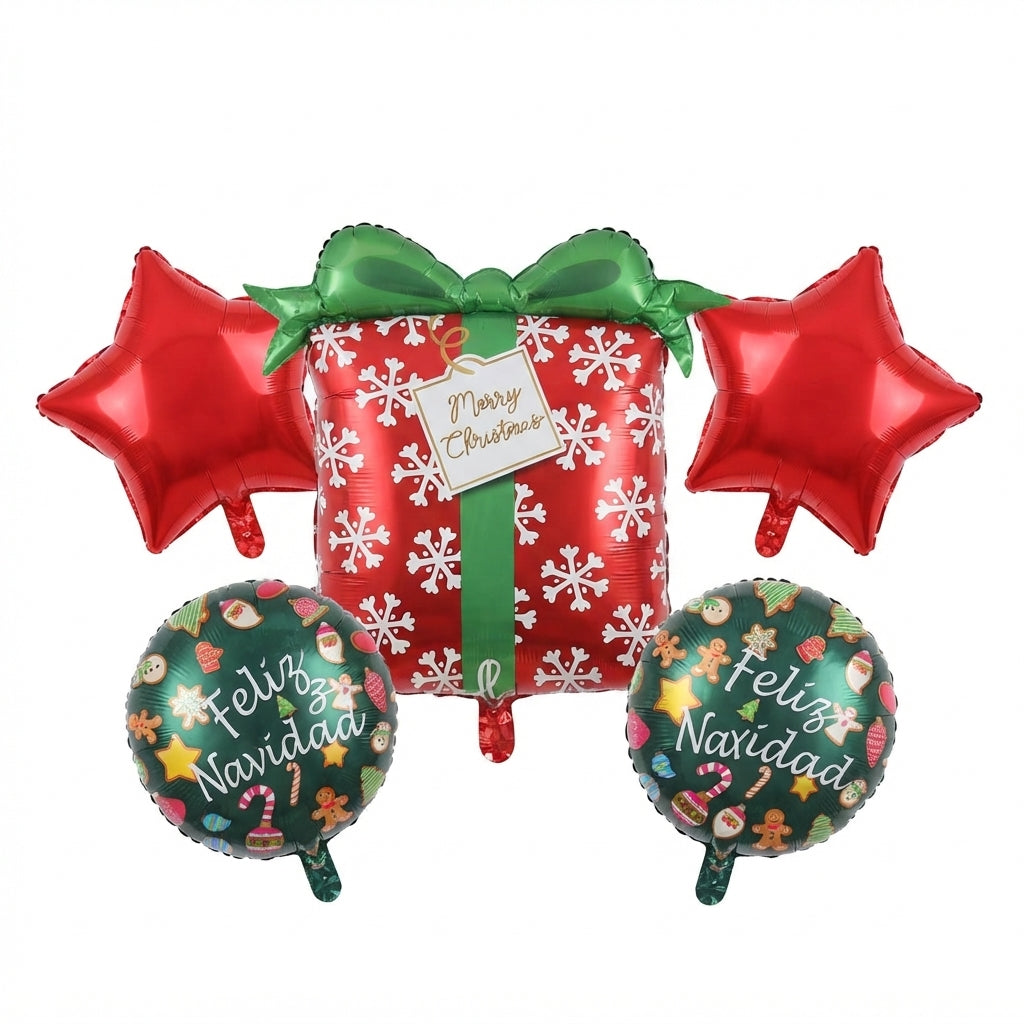 Set de 5 globos navideños