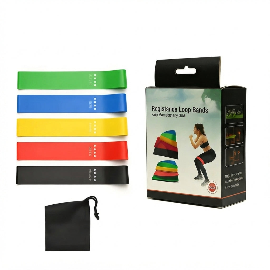 Set de 5 bandas de resistencia elásticas para entrenamiento