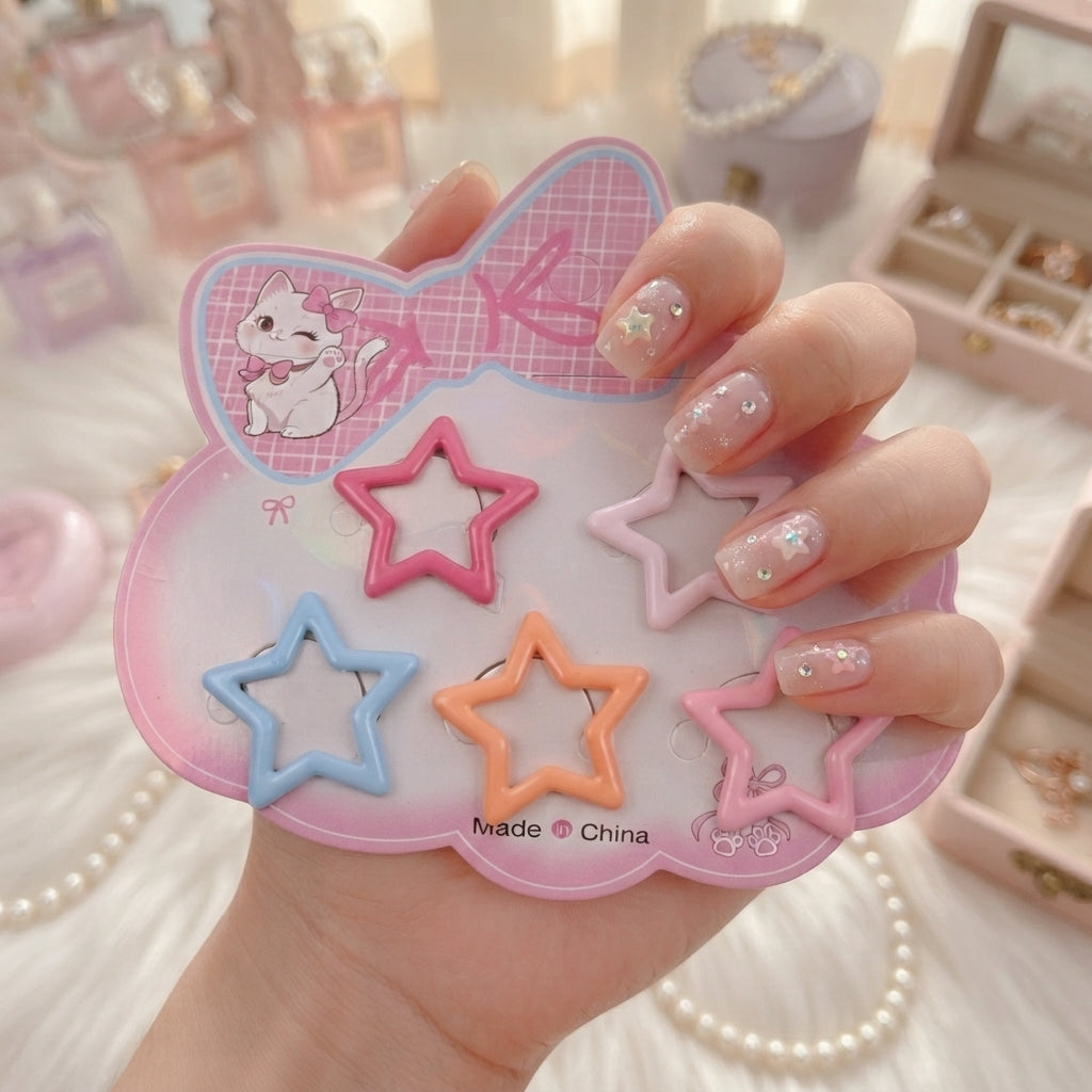 Set de ganchos para el cabello, estrella