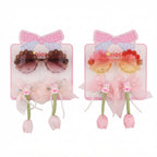 Set de gafas de sol y lazos florales para niña