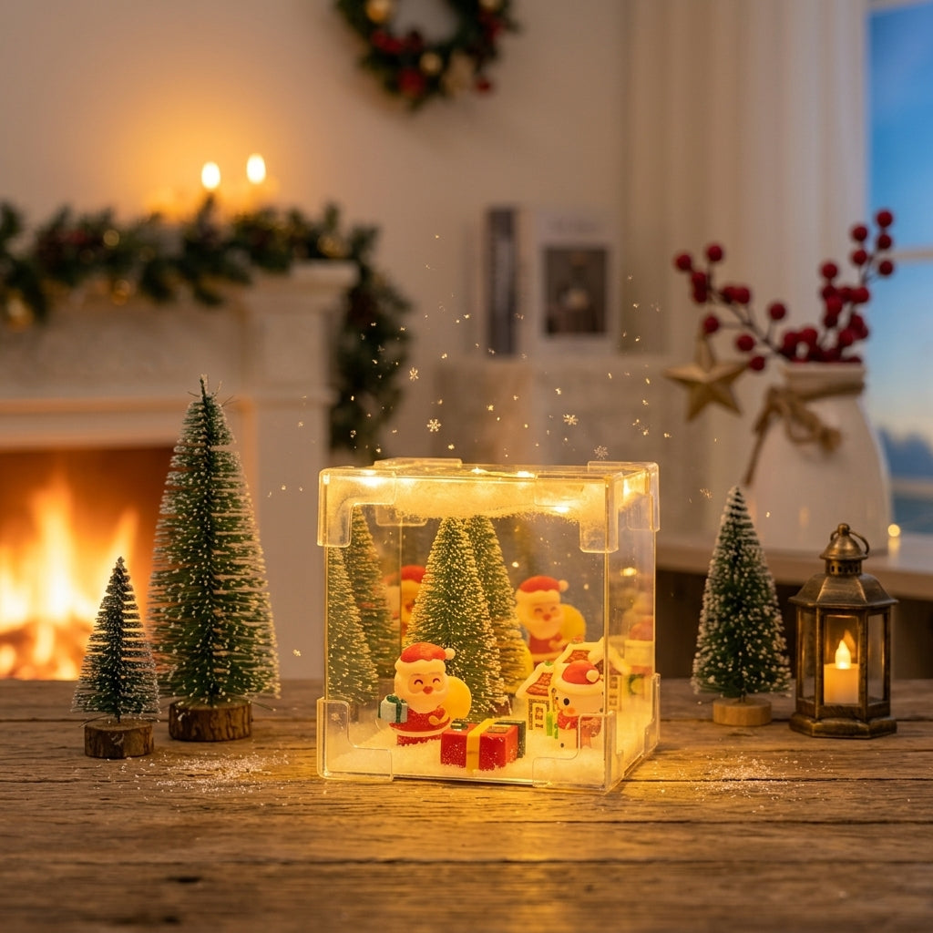 Lámpara cubo navideño