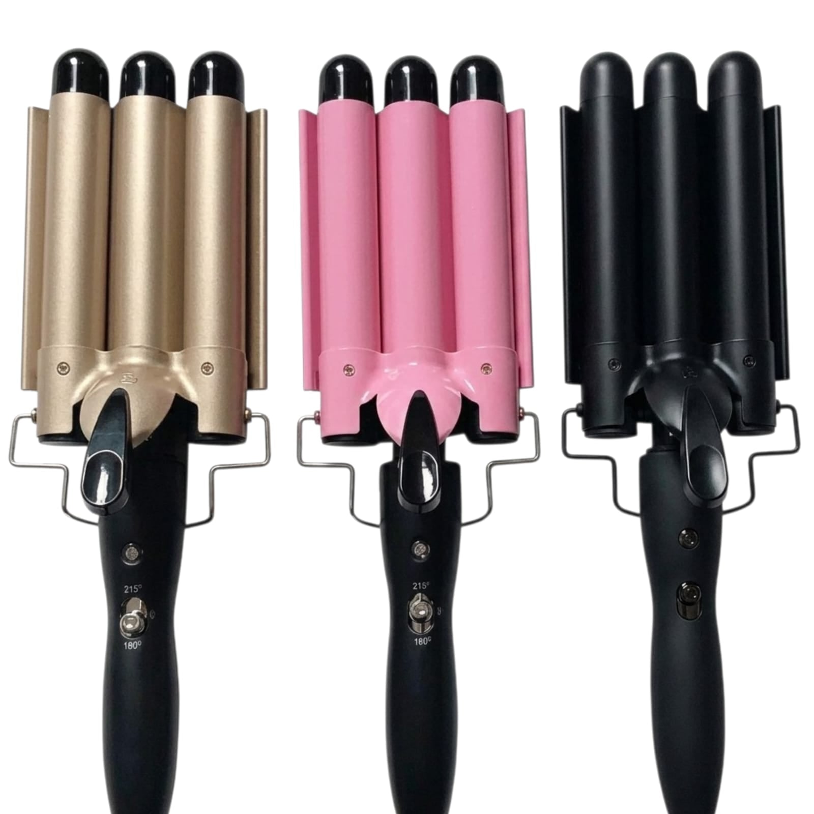 Ondulador para cabello de tres tubos / waver