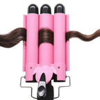 Ondulador para cabello de tres tubos / waver