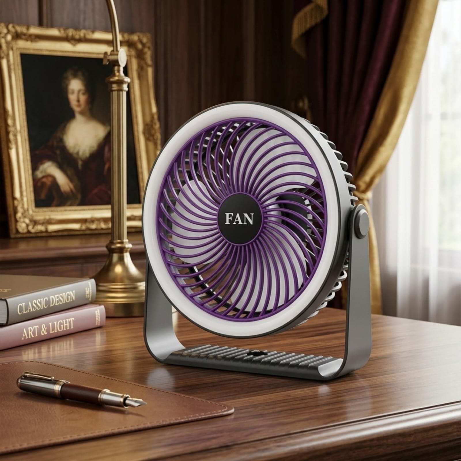 Abanico recargable de escritorio / ventilador USB portátil