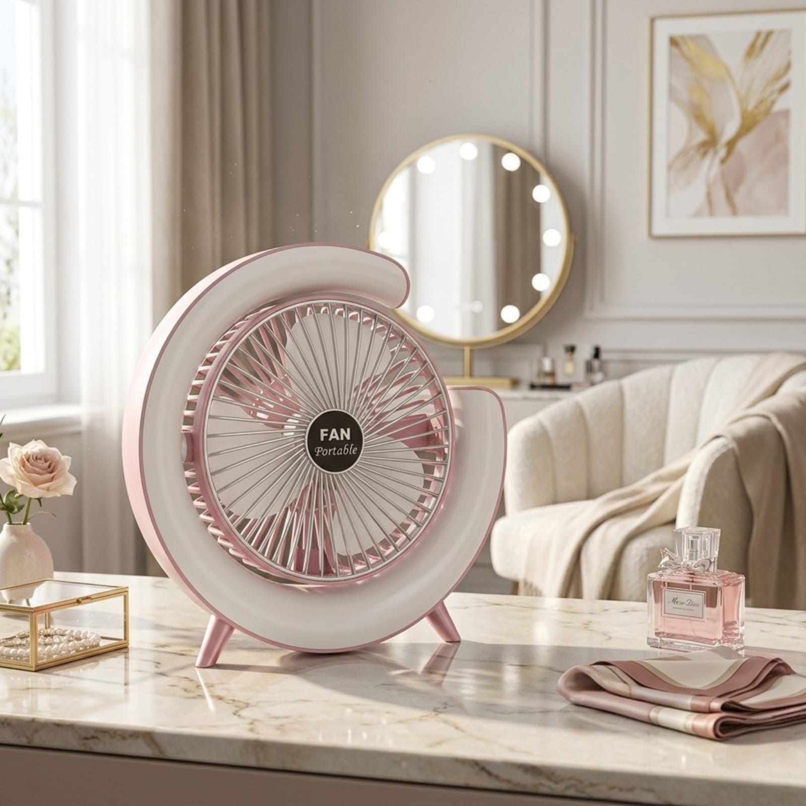 Abanico recargable de escritorio / ventilador USB portátil