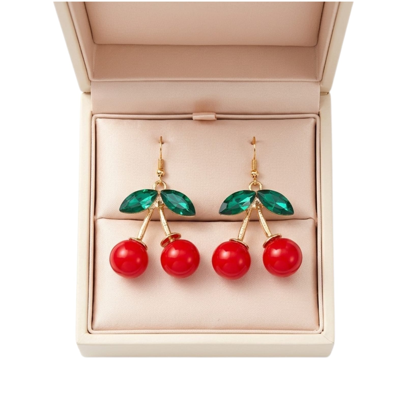 Aretes de Cereza, Aretes con colgantes, Pendientes, Joyería de Moda