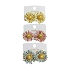 Aretes, diseño floral margarita, pin plata 925