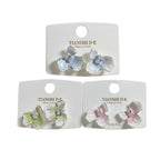 Aretes, diseño floral, pin plata 925