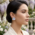 Aretes, diseño floral, pin plata 925