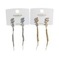 Aretes largos, diseño minimalista, pin plata 925