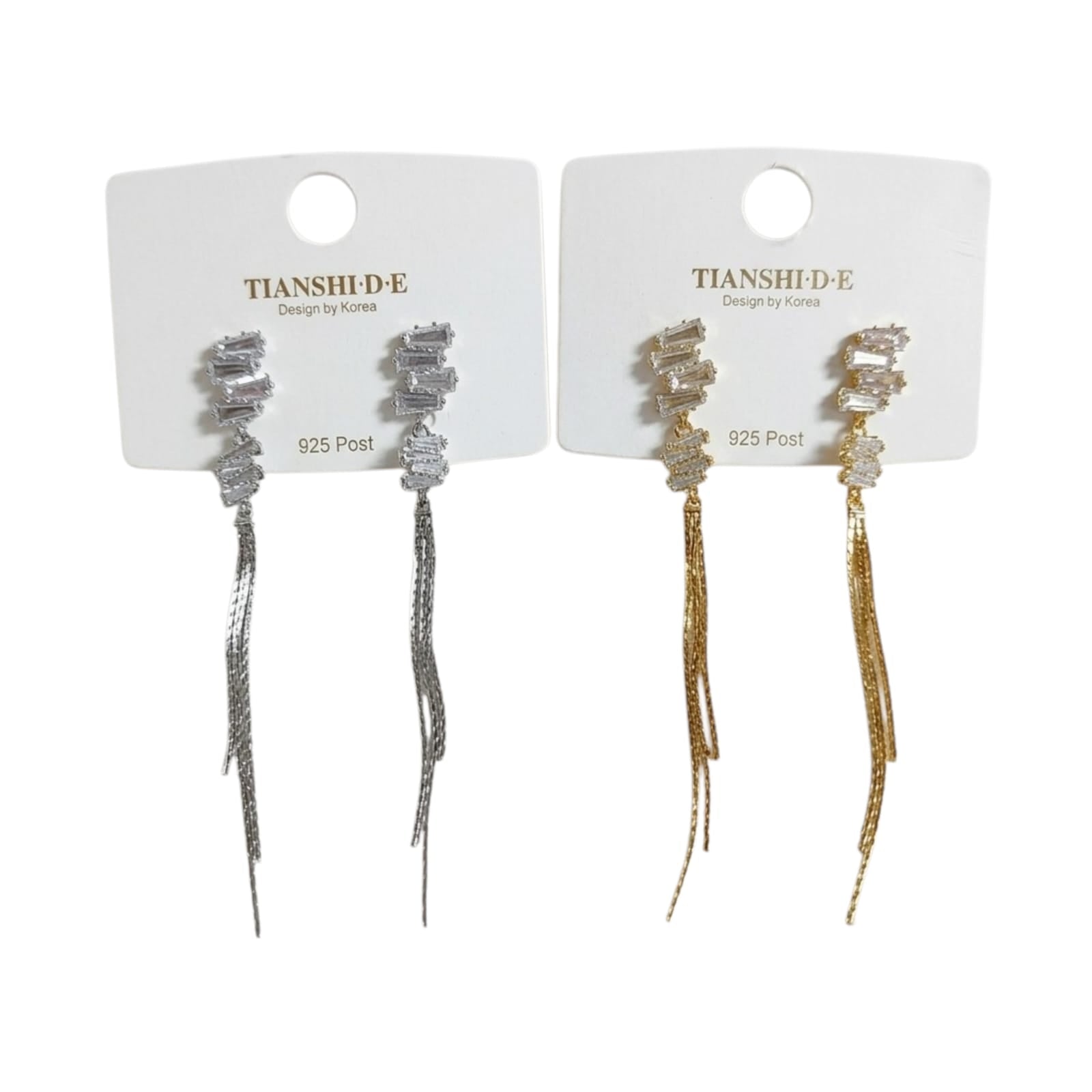 Aretes largos, diseño minimalista, pin plata 925