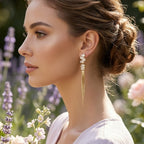 Aretes largos, diseño minimalista, pin plata 925