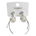 Aretes largos, diseño coral y perla, pin plata 925