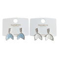 Aretes, diseño cola de sirena, pin plata 925