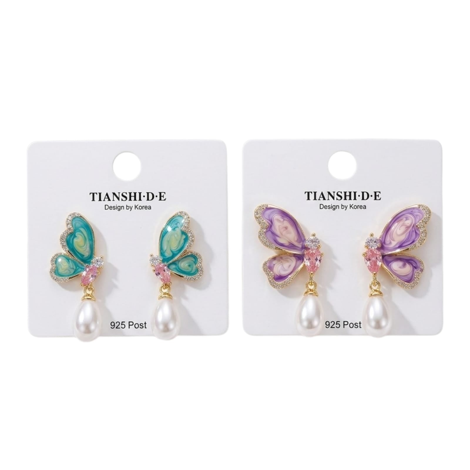 Arete, estilo mariposa, pin plata 925
