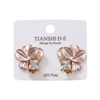 Aretes, estilo floral, pin plata 925
