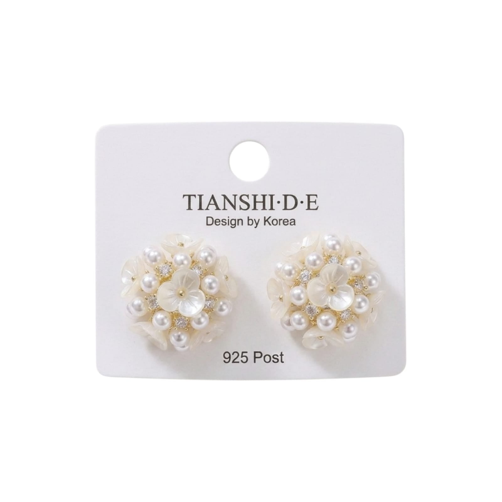 Aretes, diseño floral, pin plata 925