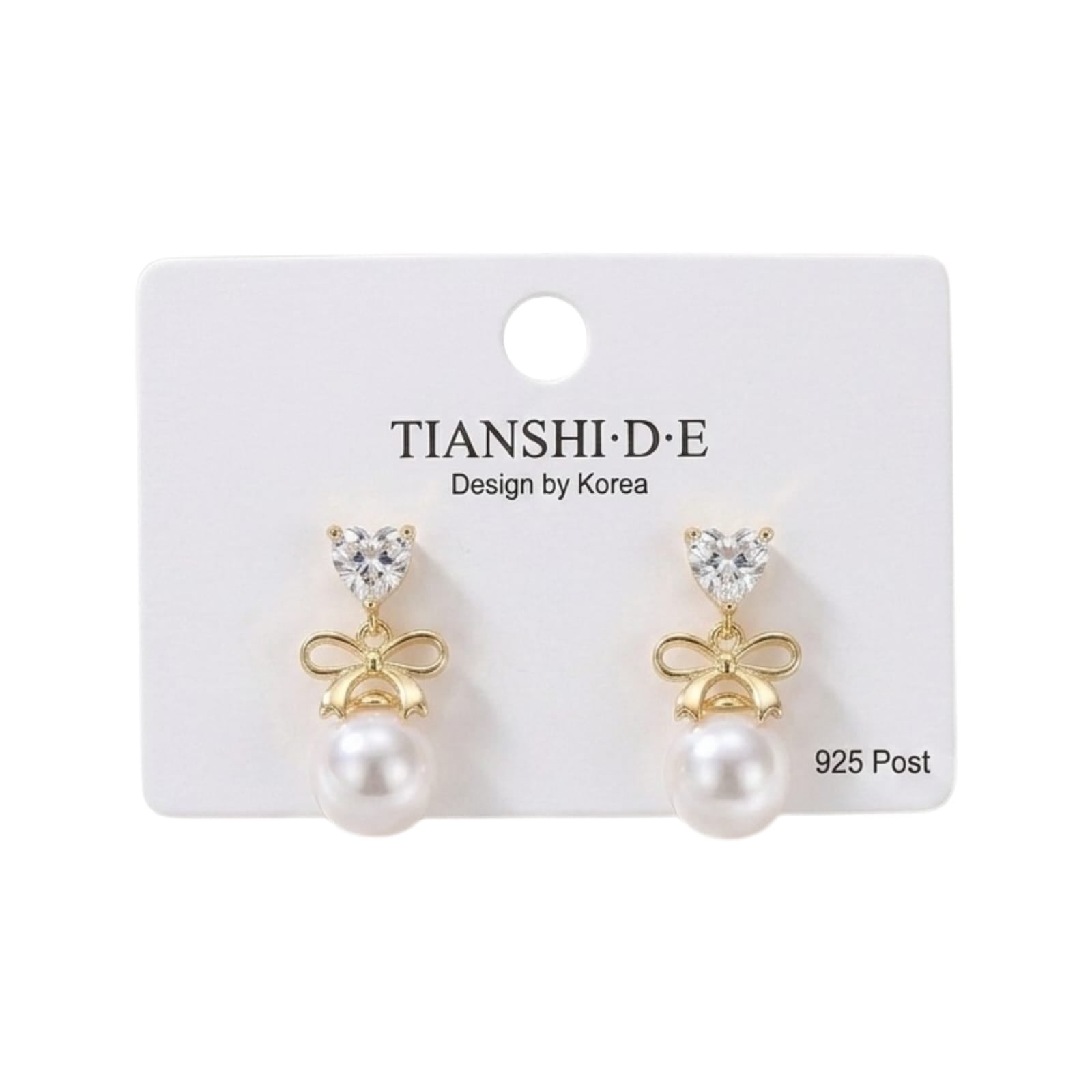 Aretes, estilo lazo con perla, pin plata 925