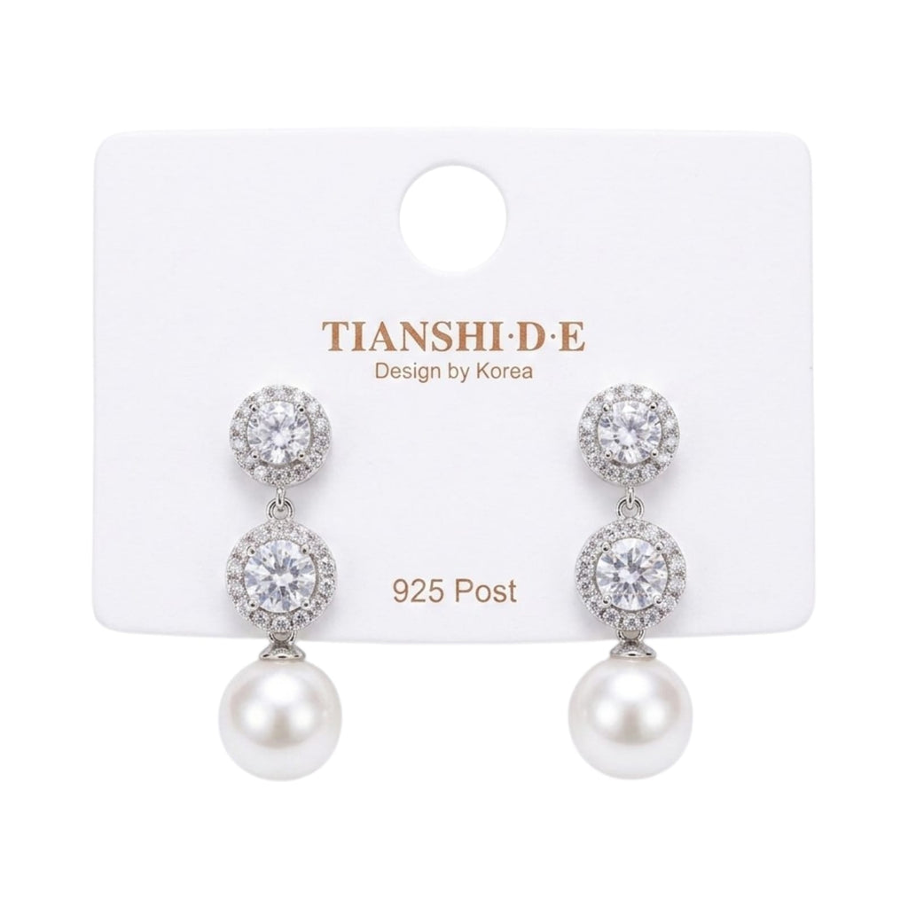 Aretes largos, estilo elegante, pin plata 925
