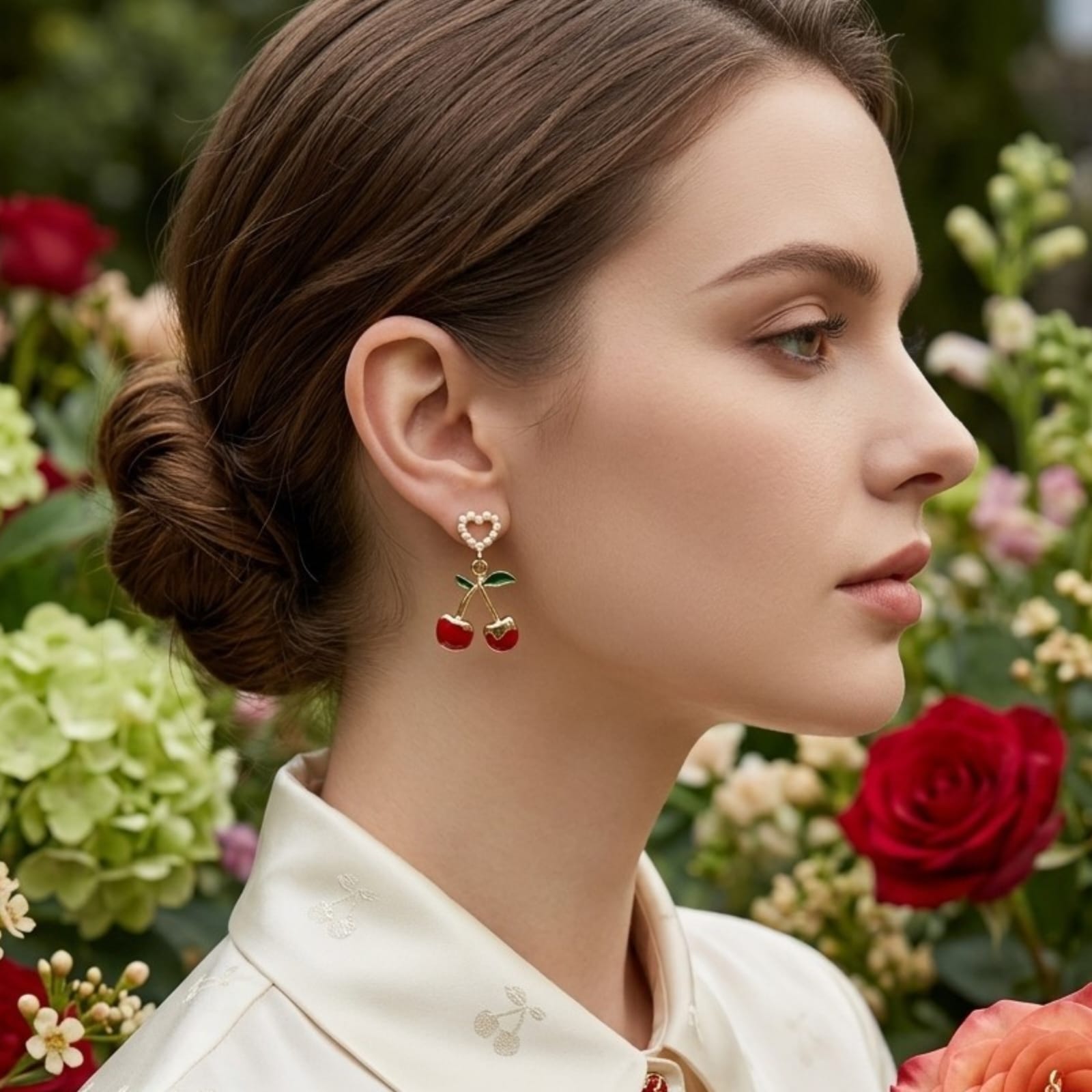 Aretes, estilo cereza, fantasia