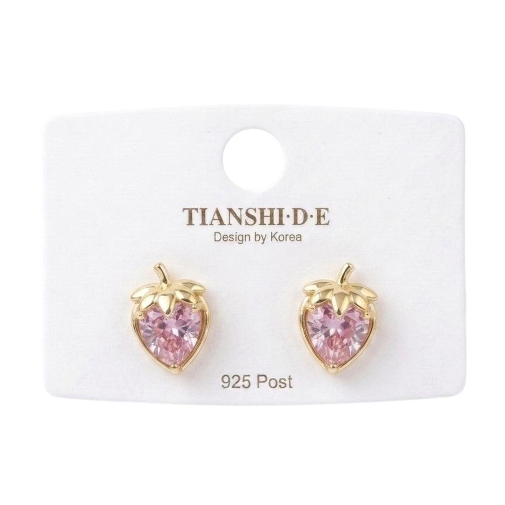 Aretes, estilo fresa, pin plata 925
