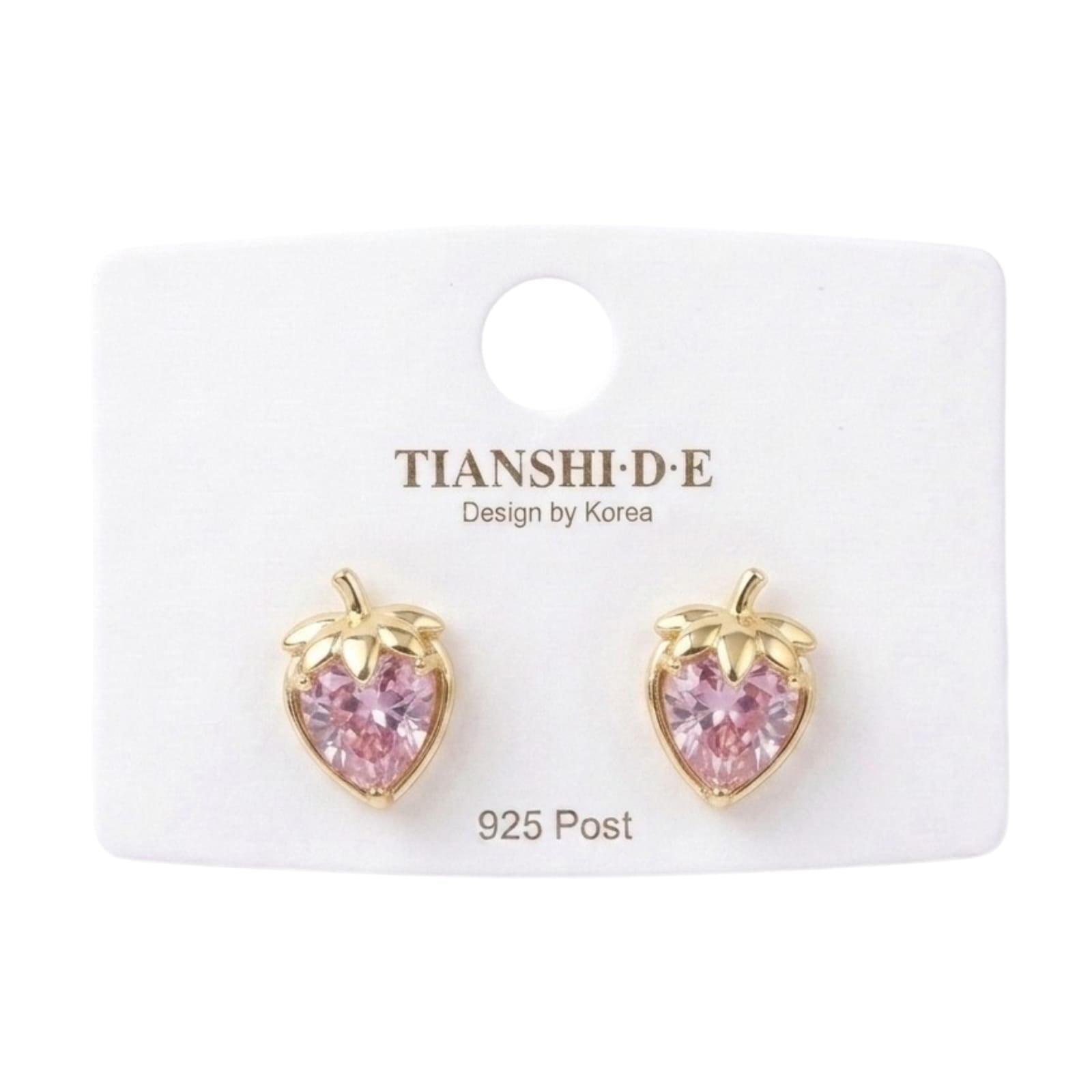 Aretes, estilo fresa, pin plata 925