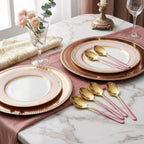 Set de cucharas / 6 piezas, color oro y rosa bebe