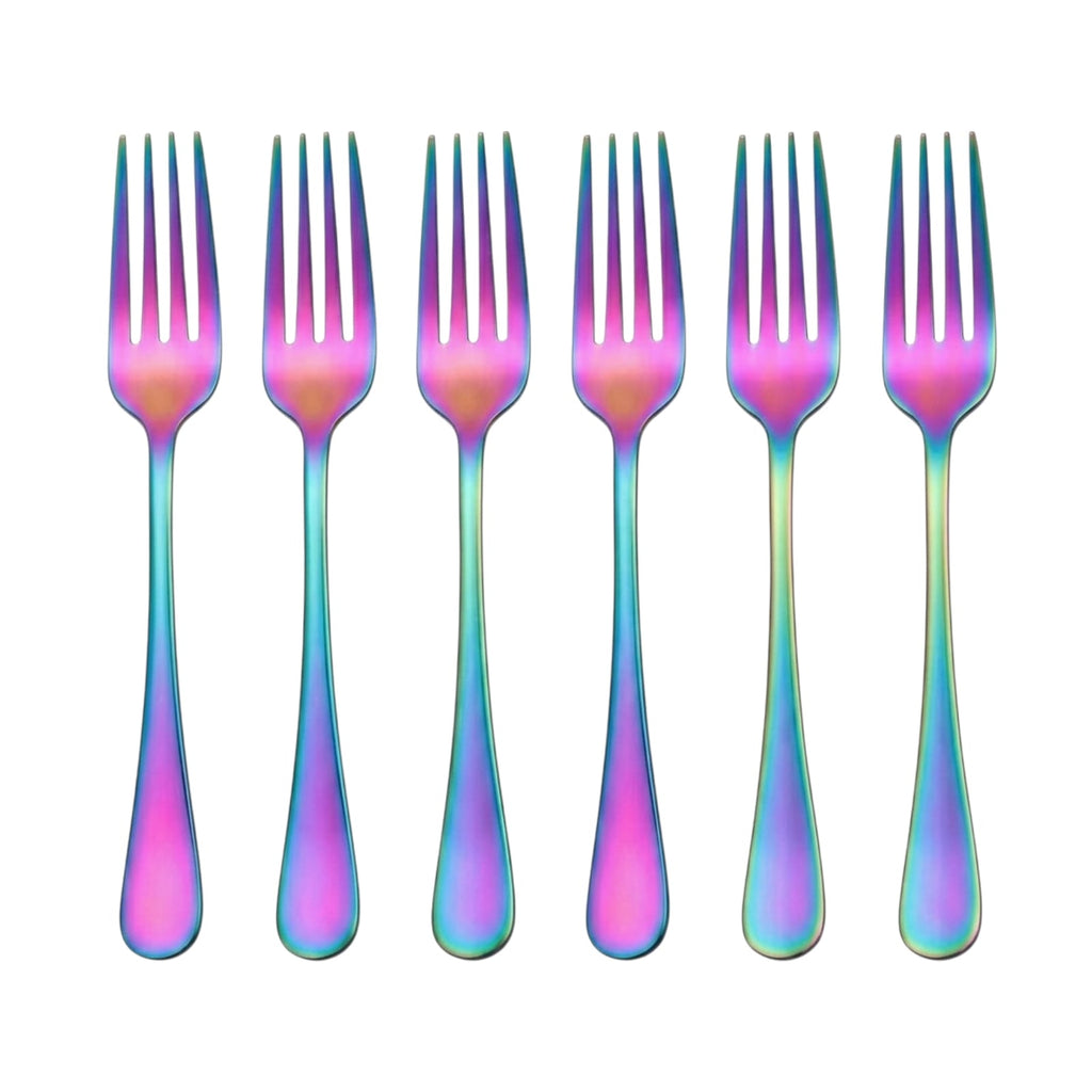 Set de tenedores / 6 piezas, color rainbow finish