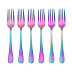Set de tenedores / 6 piezas, color rainbow finish