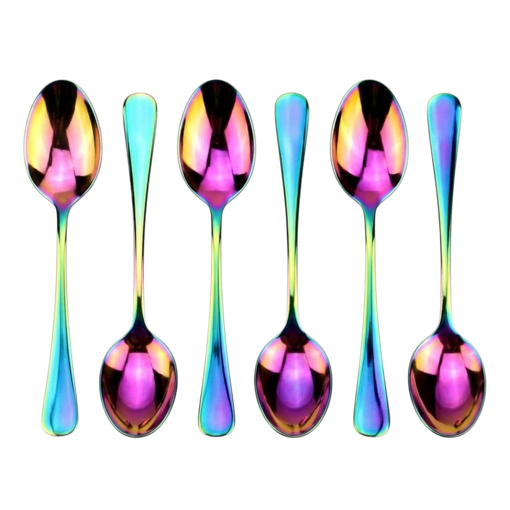 Set de cucharas / 6 piezas color rainbow finish