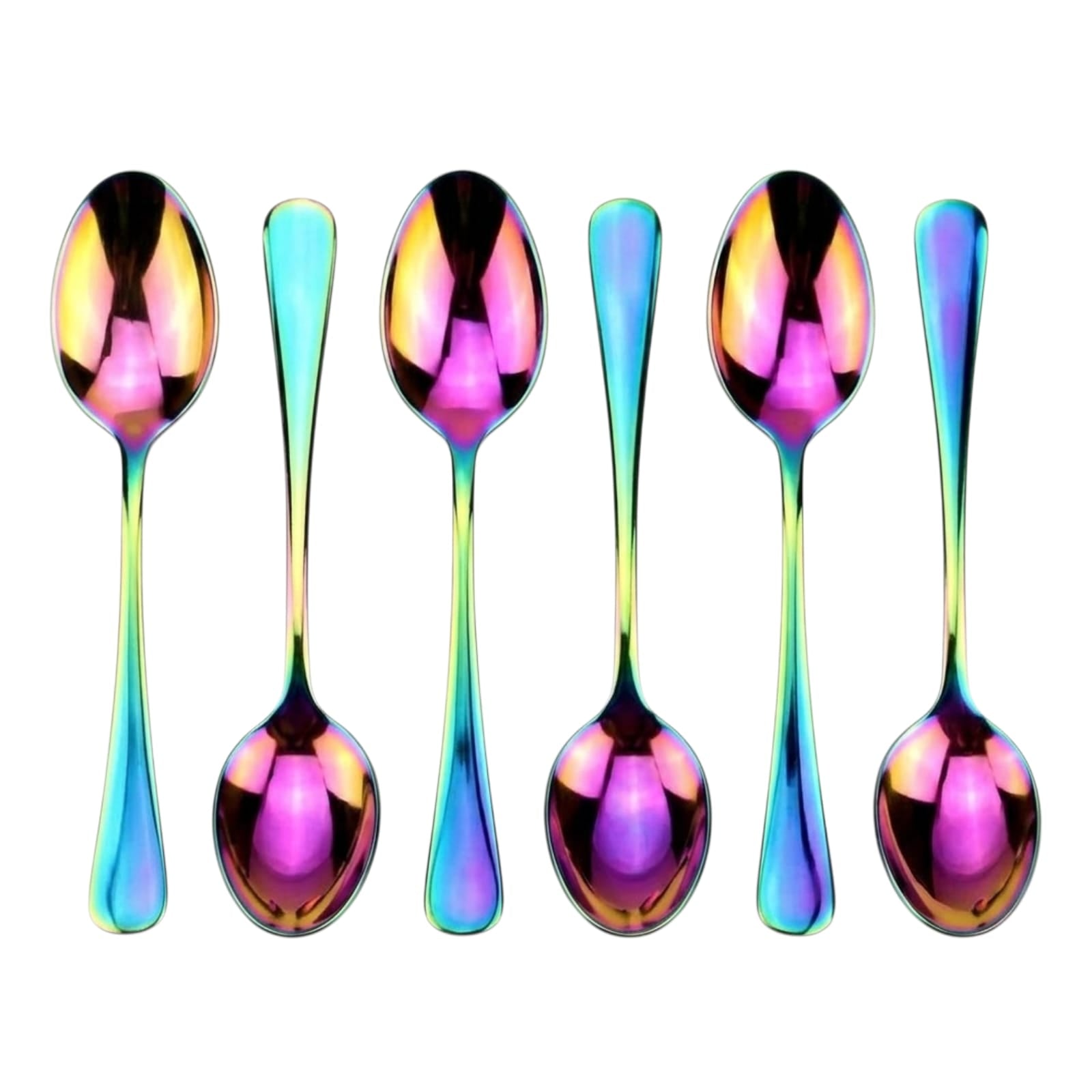 Set de cucharas / 6 piezas color rainbow finish