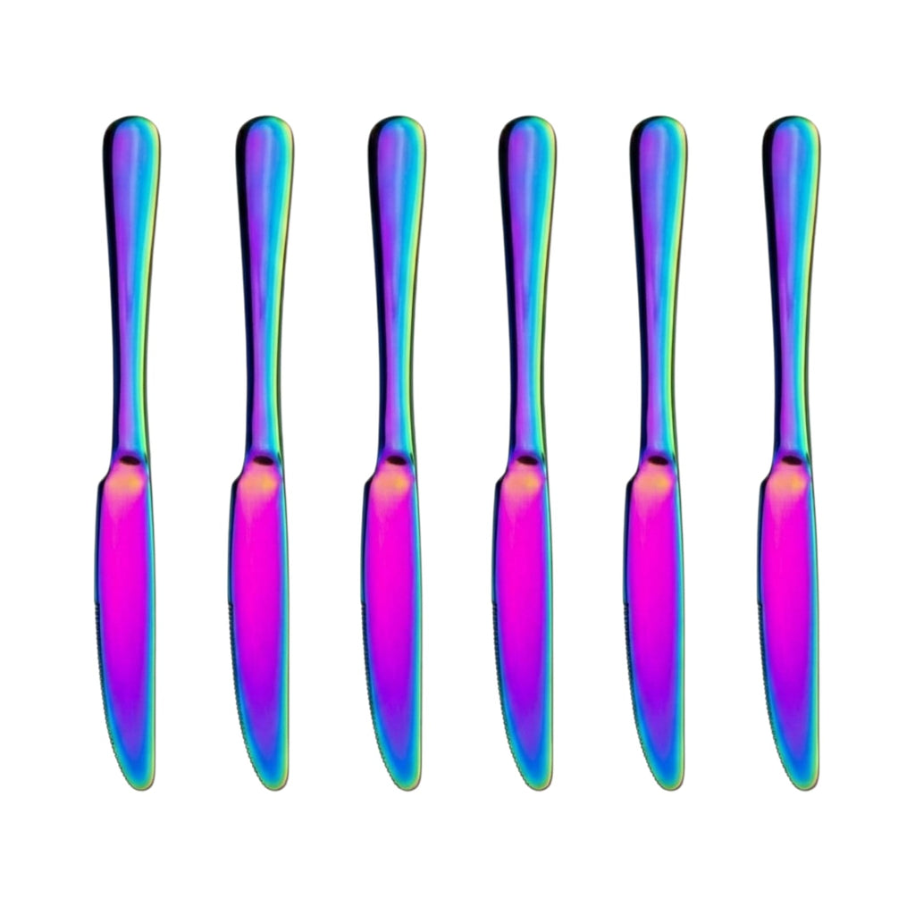 Set de cuchillos / 6 piezas color rainbow finish