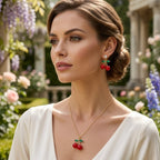 Set de Aretes + Collar de Cerezas