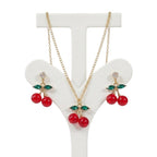 Set de Aretes + Collar de Cerezas